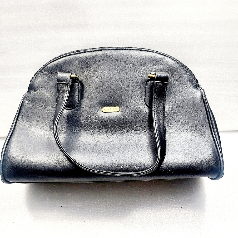 Black Rose Leather Satchel Bag